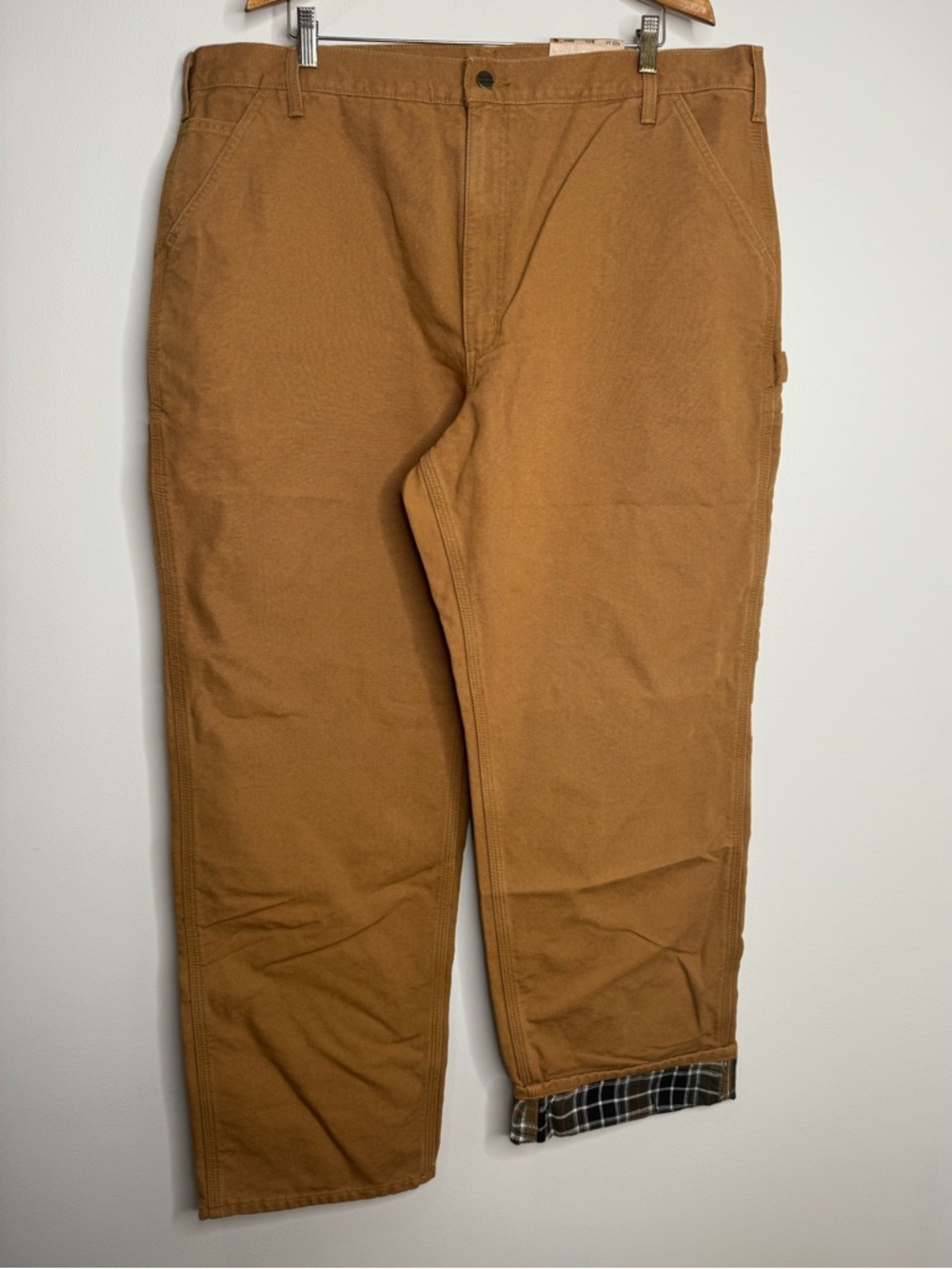 NWT Carhartt Washed Duck Work Flannel Lined Dungaree Pants Outdoor Hunting 42x34